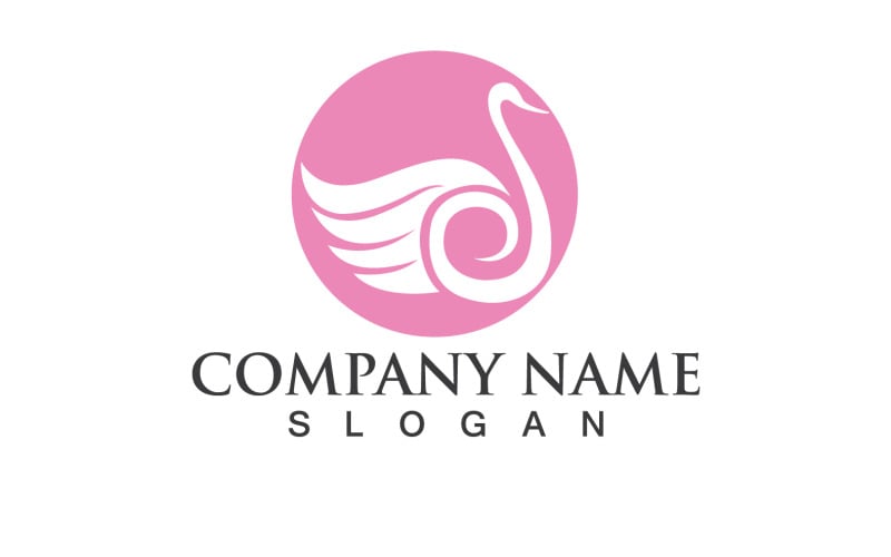 Cisne pájaro amor símbolo Logo Vector V24
