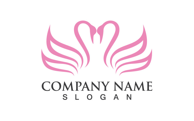 Cisne Pássaro Amor Símbolo Logo Vector V40