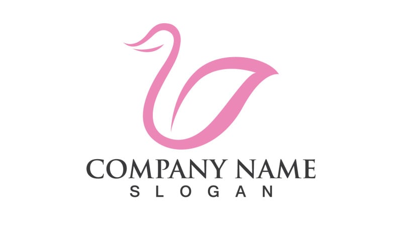 Cygne Oiseau Amour Symbole Logo Vecteur V18