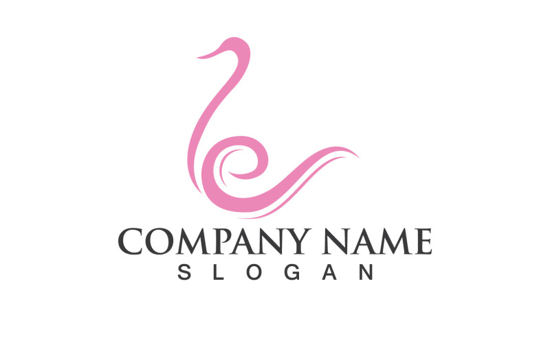 Cygne Oiseau Amour Symbole Logo Vecteur V7