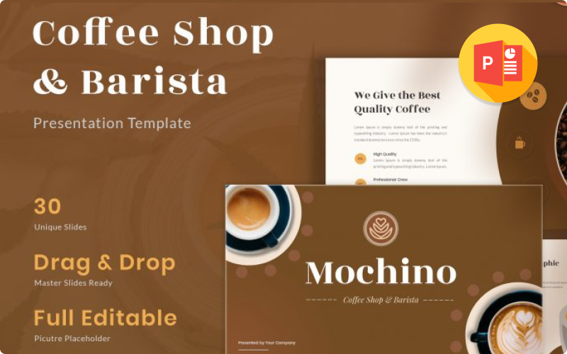 Mochino – Modelo de PowerPoint para cafeteria e barista