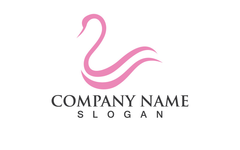 Swan Bird Love Symbol Logo Vector V14