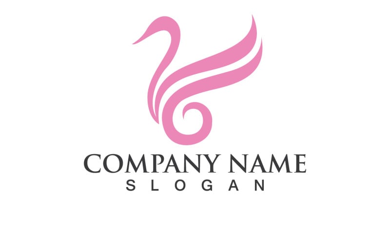 Swan Bird Love Symbol Logo Vector V15