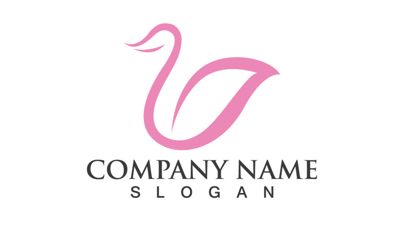 Swan Bird Love Symbol Logo Vector V18
