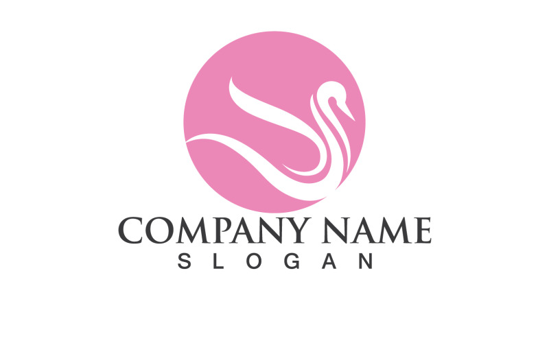 Swan Bird Love Symbol Logo Vector V21