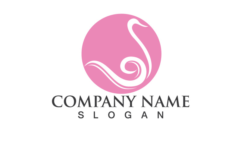 Swan Bird Love Symbol Logo Vector V22