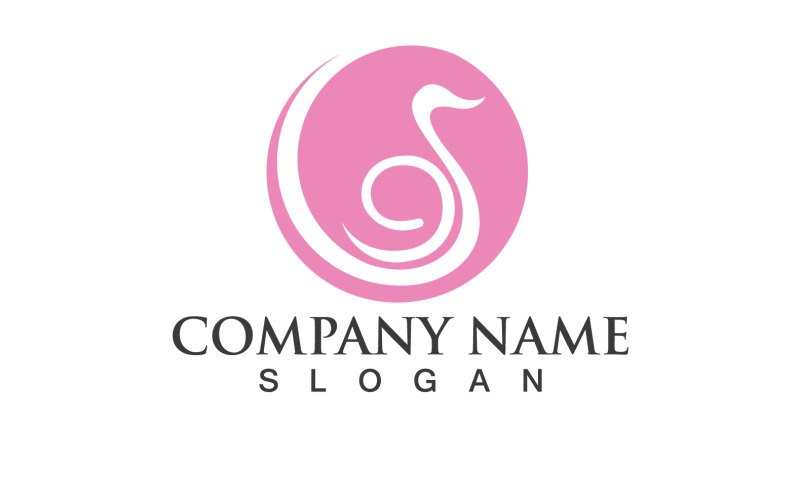 Swan Bird Love Symbol Logo Vector V27