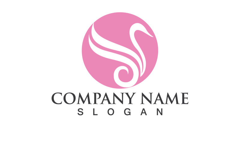 Swan Bird Love Symbol Logo Vector V32