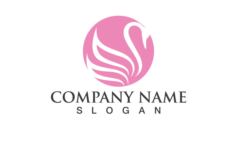 Swan Bird Love Symbol Logo Vector V34