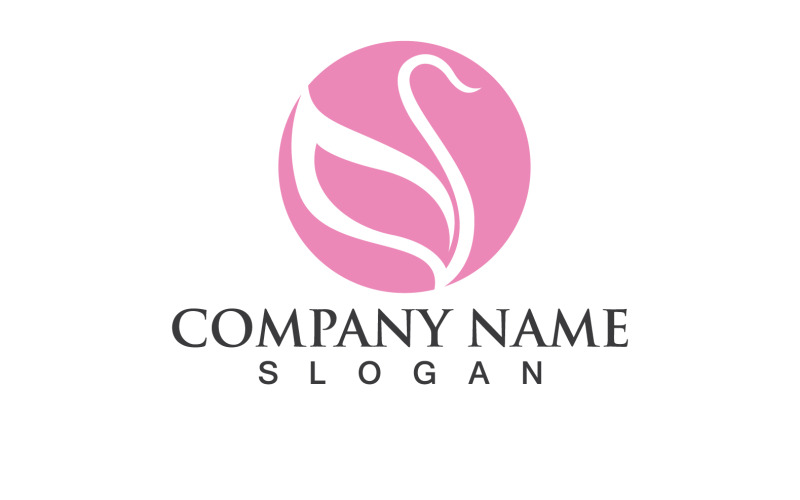 Swan Bird Love Symbol Logo Vector V36