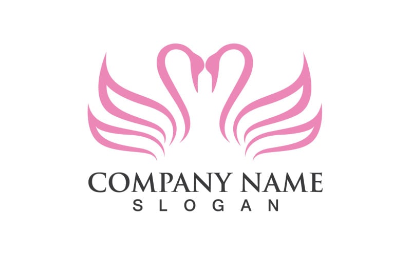 Swan Bird Love Symbol Logo Vector V40