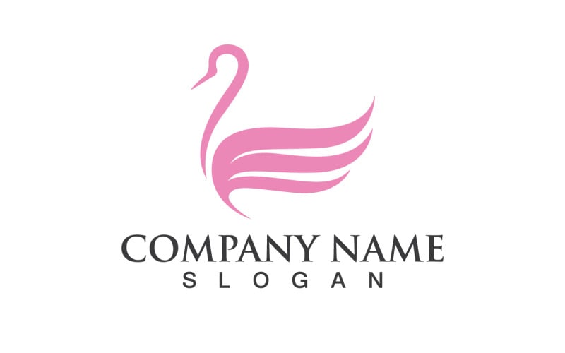 Swan Bird Love Symbol Logo Vector V9