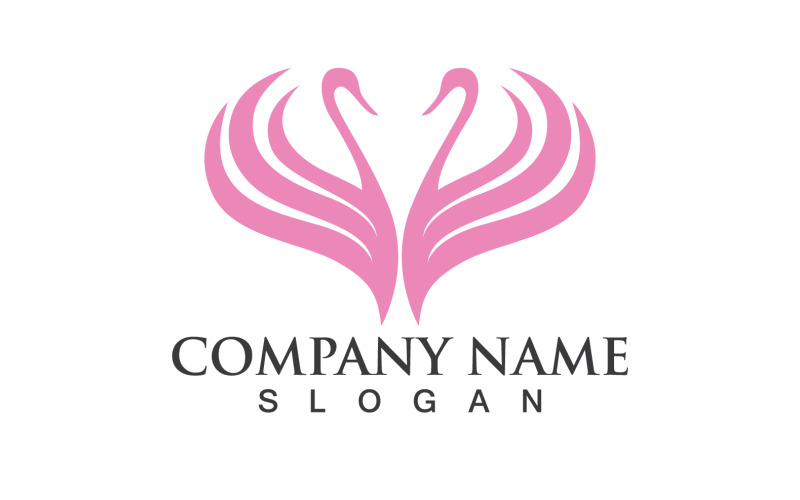 天鹅鸟爱符号标志矢量 V39