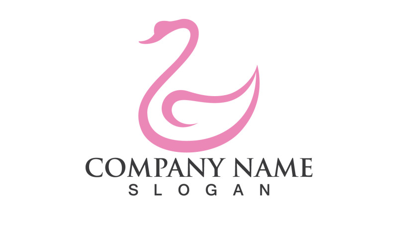 Zwaan Vogel Liefde Symbool Logo Vector V17