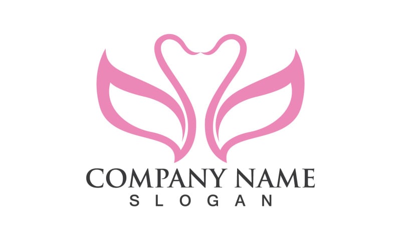 Zwaan Vogel Liefde Symbool Logo Vector V38