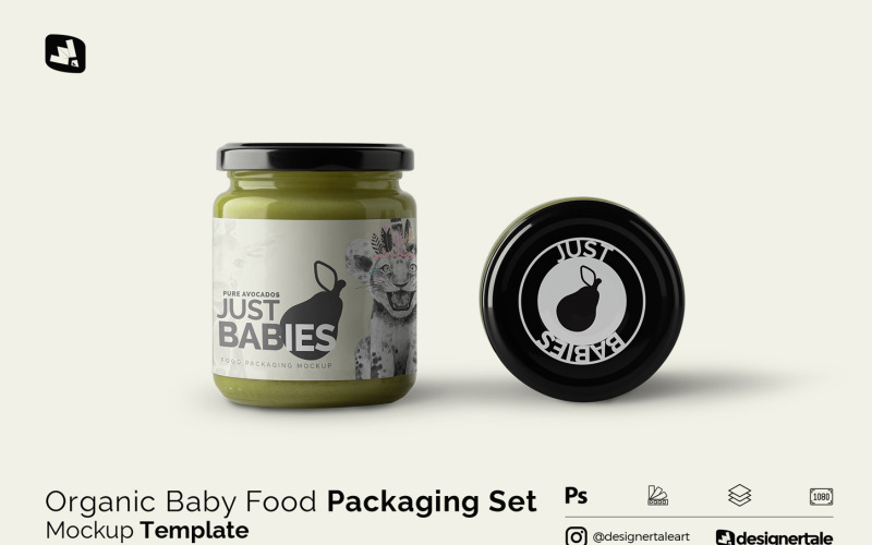 Bio-Babynahrung Verpackung Mockup