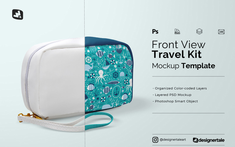 Front View Travel Kit Mockup