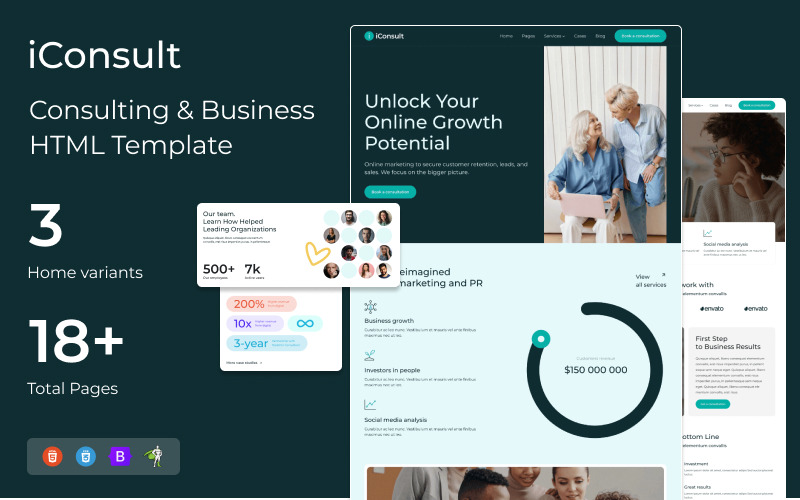 iConsult - HTML-Vorlage für Beratung und Unternehmen