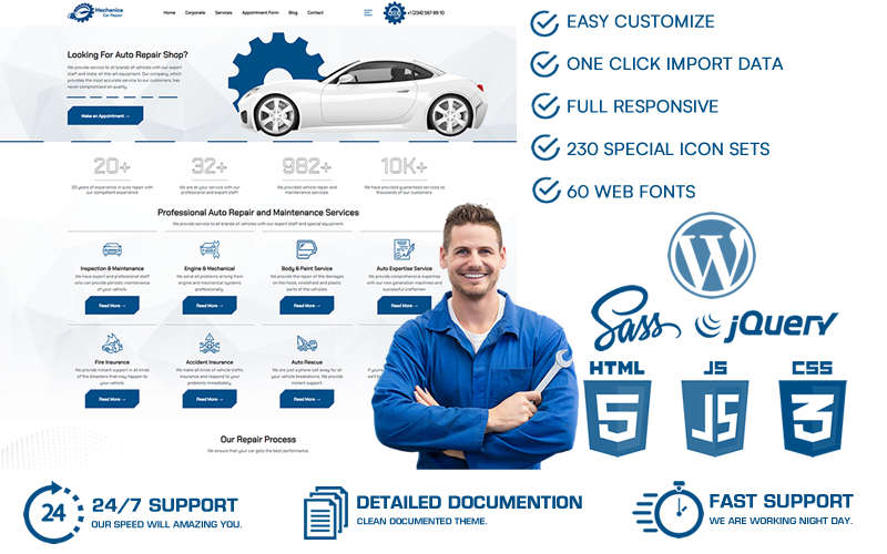 Mechanica – Autójavítás WordPress téma