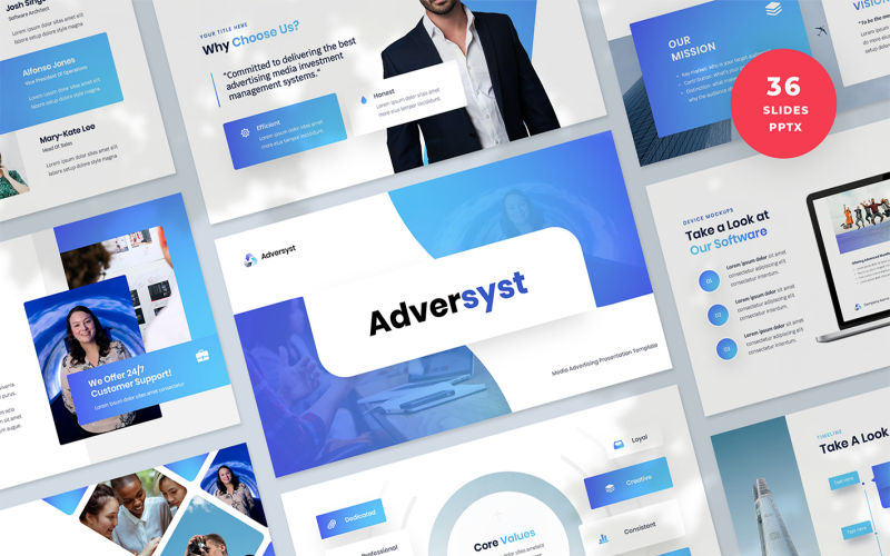 Media Advertising System Presentation PowerPoint Template