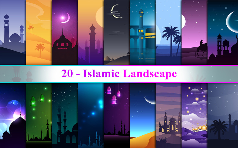 Paysage islamique, arrière-plan islamique, paysage arabe, arrière-plan arabe