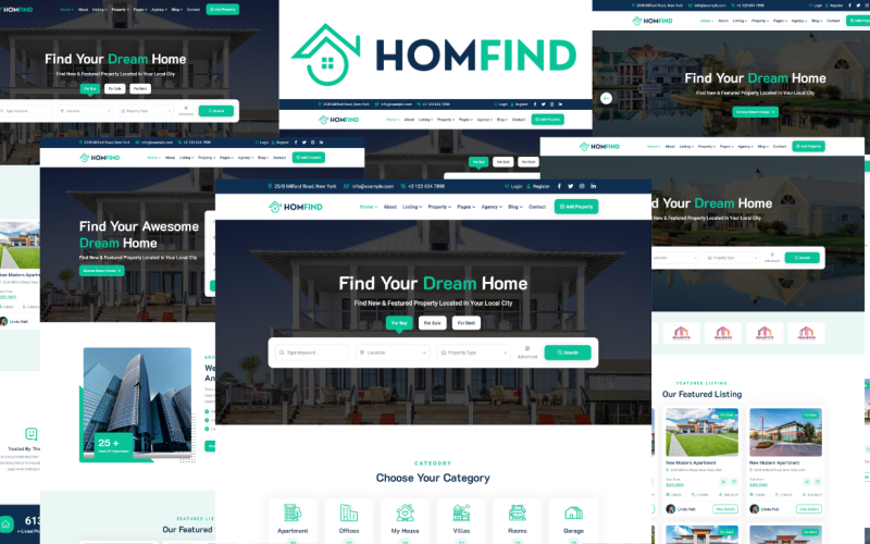 Homfind - HTML5 Шаблон Недвижимости