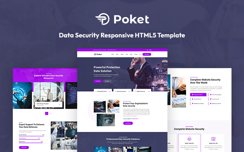 Poket — адаптивный шаблон веб-сайта с защитой данных