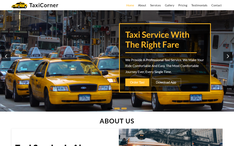 TaxiCorner - Taksi Rezervasyon Hizmeti HTML5 Açılış Sayfası Şablonu