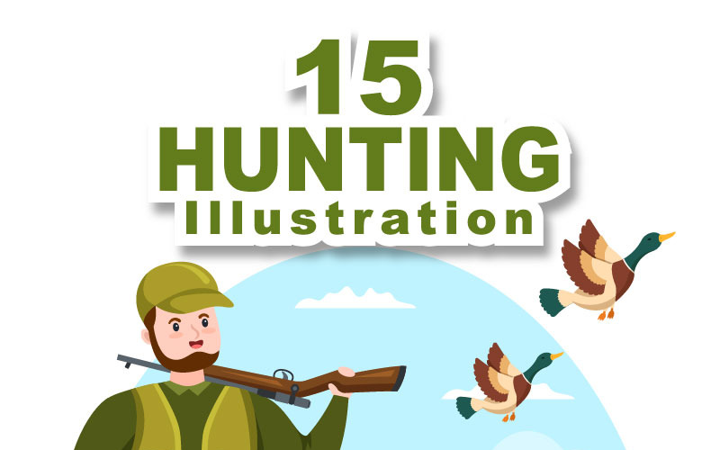 15 Illustrazione di caccia di animali selvatici