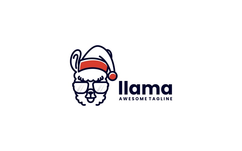 Llama Mascot Cartoon Logo
