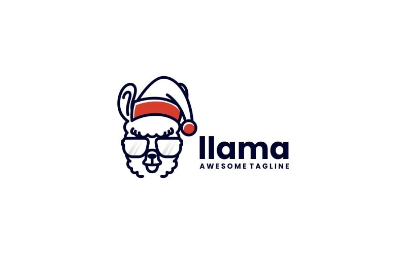 Logotipo de desenho animado de mascote de lhama