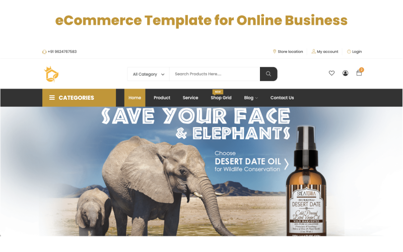 E-Commerce-Vorlage für Online-Geschäfte