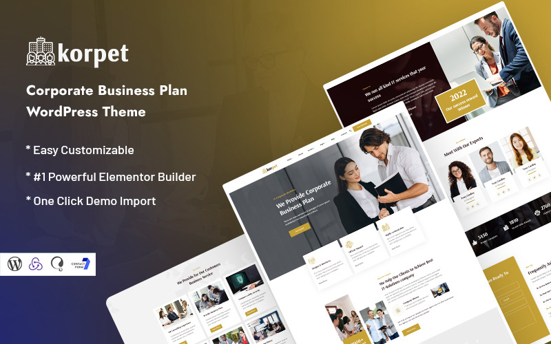 Korpret - Tema de WordPress para planes de negocios corporativos
