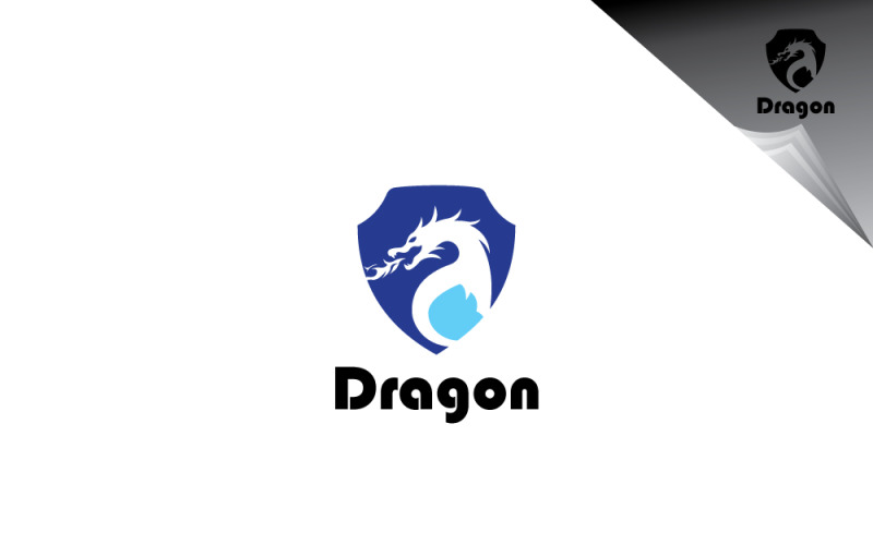 Modèle de logo de dragon minimal