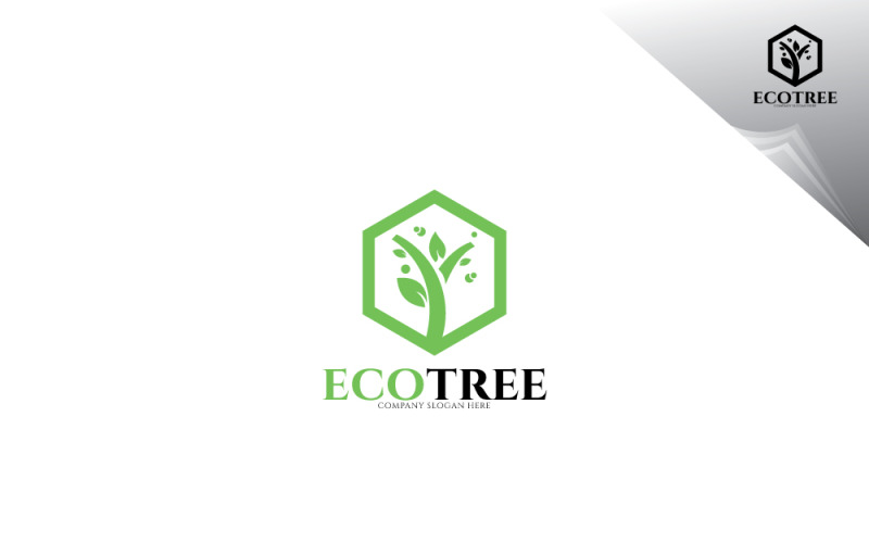 Modello moderno di logo dell'albero ecologico