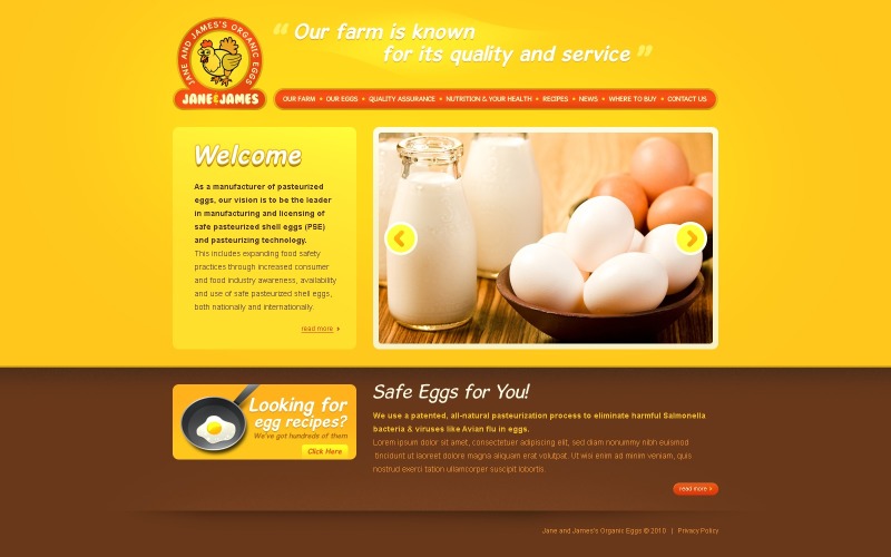 Poultry Farm Website Template #28596 - TemplateMonster