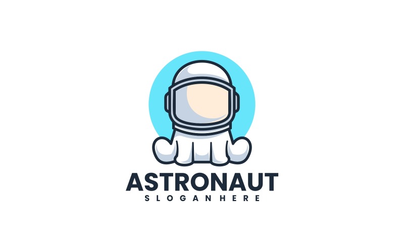 Шаблон логотипа талисмана астронавта