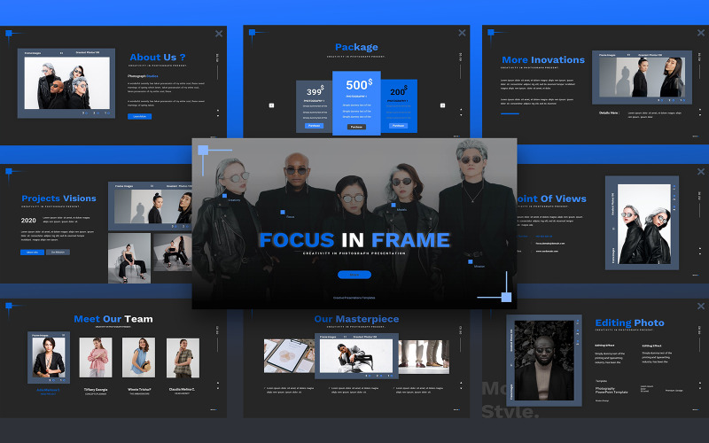 Fokus i ramfotografering Google Slides mall