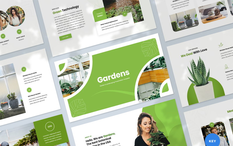 Keynote-sjabloon voor tuin- en landschapsarchitectuur