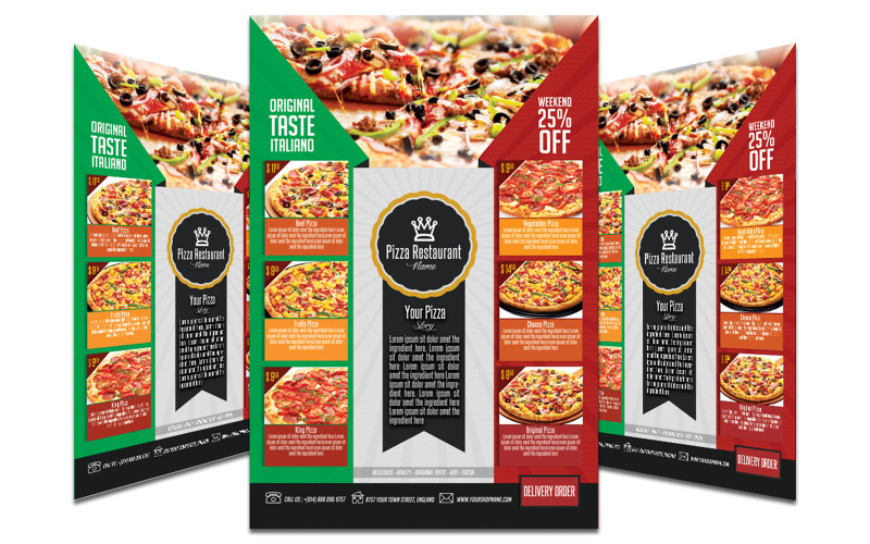 Modèle de menu de prospectus de pizza n ° 2