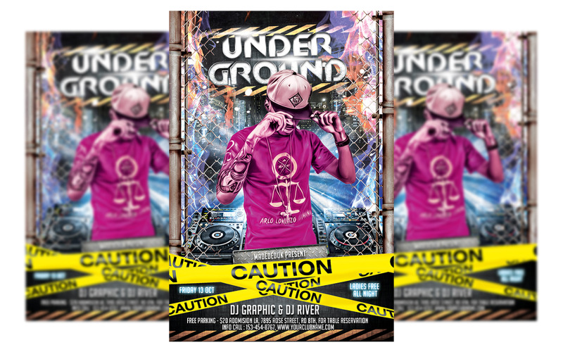 Underground Vendég Dj Party Flyer