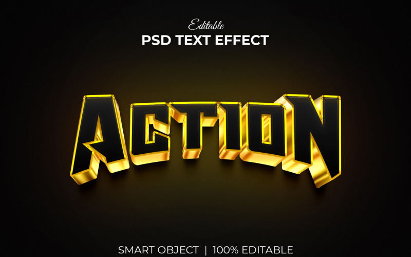 Action Luxury editable 3d text effect mockup