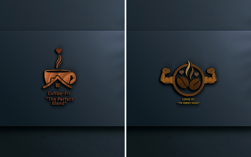 2 Bellissimo mockup del logo della caffetteria 3D