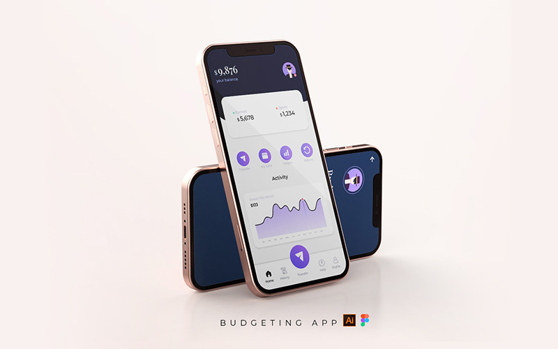 Benutzeroberfläche für die Finanz- oder Budgetierungs-App