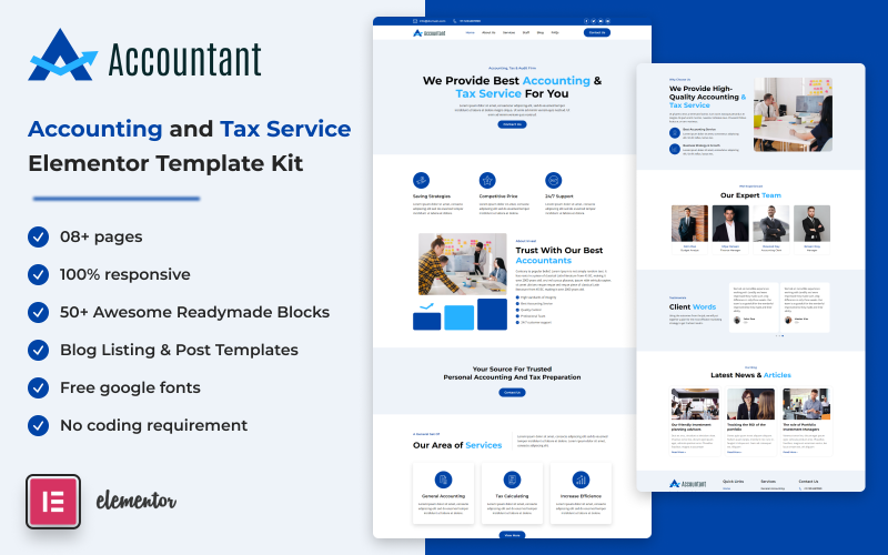 会计师 - 会计和税务服务元素模板工具包