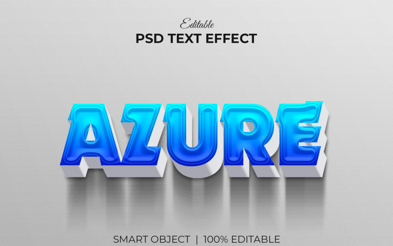 Maqueta de efecto de texto 3d editable de Azure