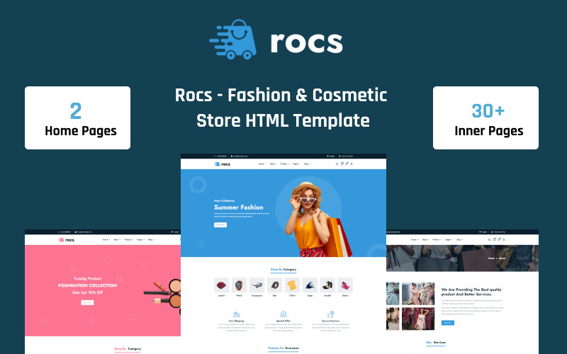 Rocs – HTML-шаблон магазину моди та косметики