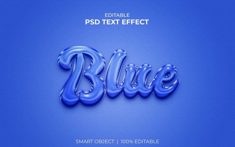 Синій редагований 3d текстовий ефект макет
