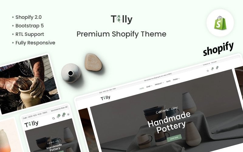 Tally - Il tema shopify premium di ceramica e ceramica