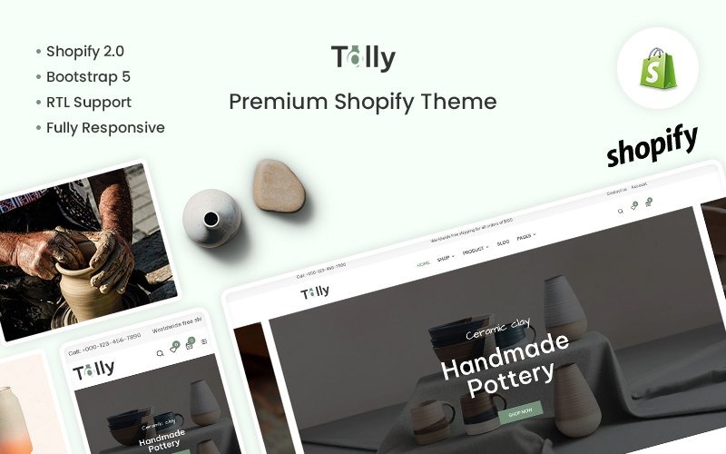 Tally - 陶器和陶瓷高级 shopify 主题
